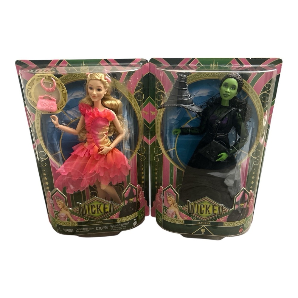 2024 Mattel Wicked Movie Glinda & Elphaba Doll Set NIB Collectible Gift